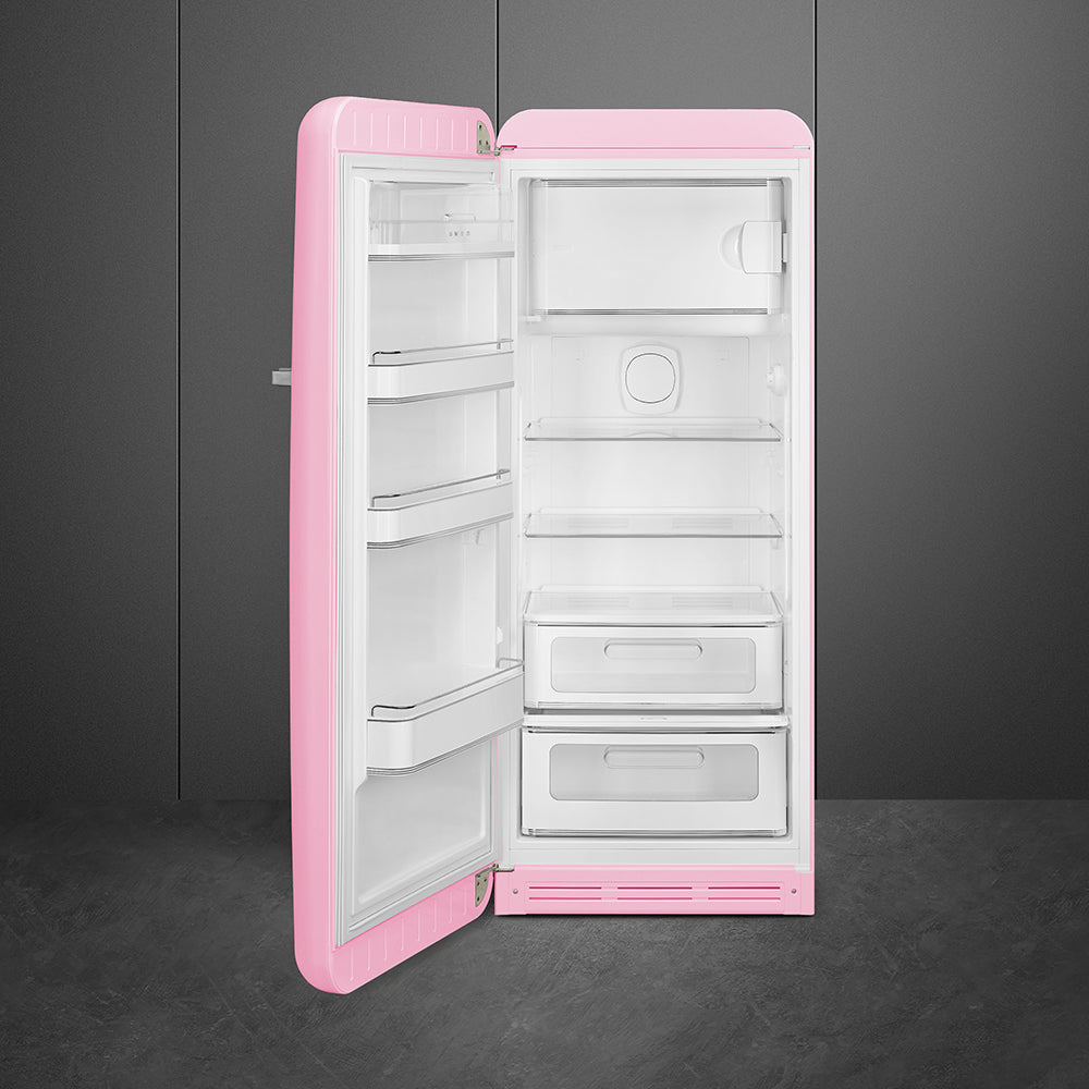 Smeg FAB28LPK6 Retro Fridge Freezer Left Hand Hinge - Pink