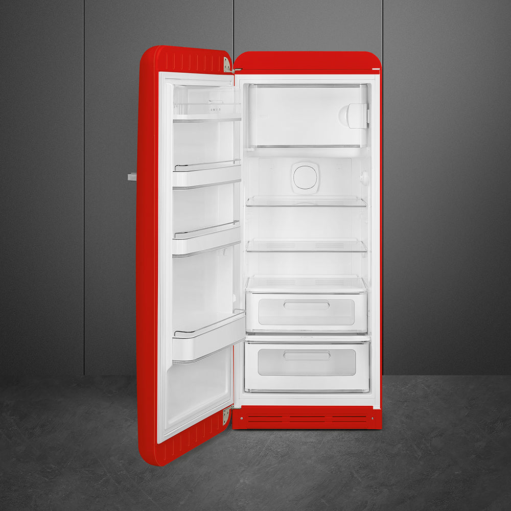 Smeg FAB28LRD6UK Retro Fridge with Icebox Left Hand Hinge - Red