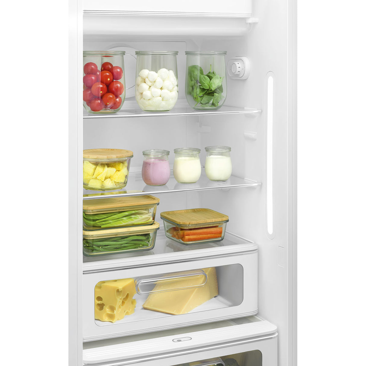 Smeg FAB28LRD6UK Retro Fridge with Icebox Left Hand Hinge - Red
