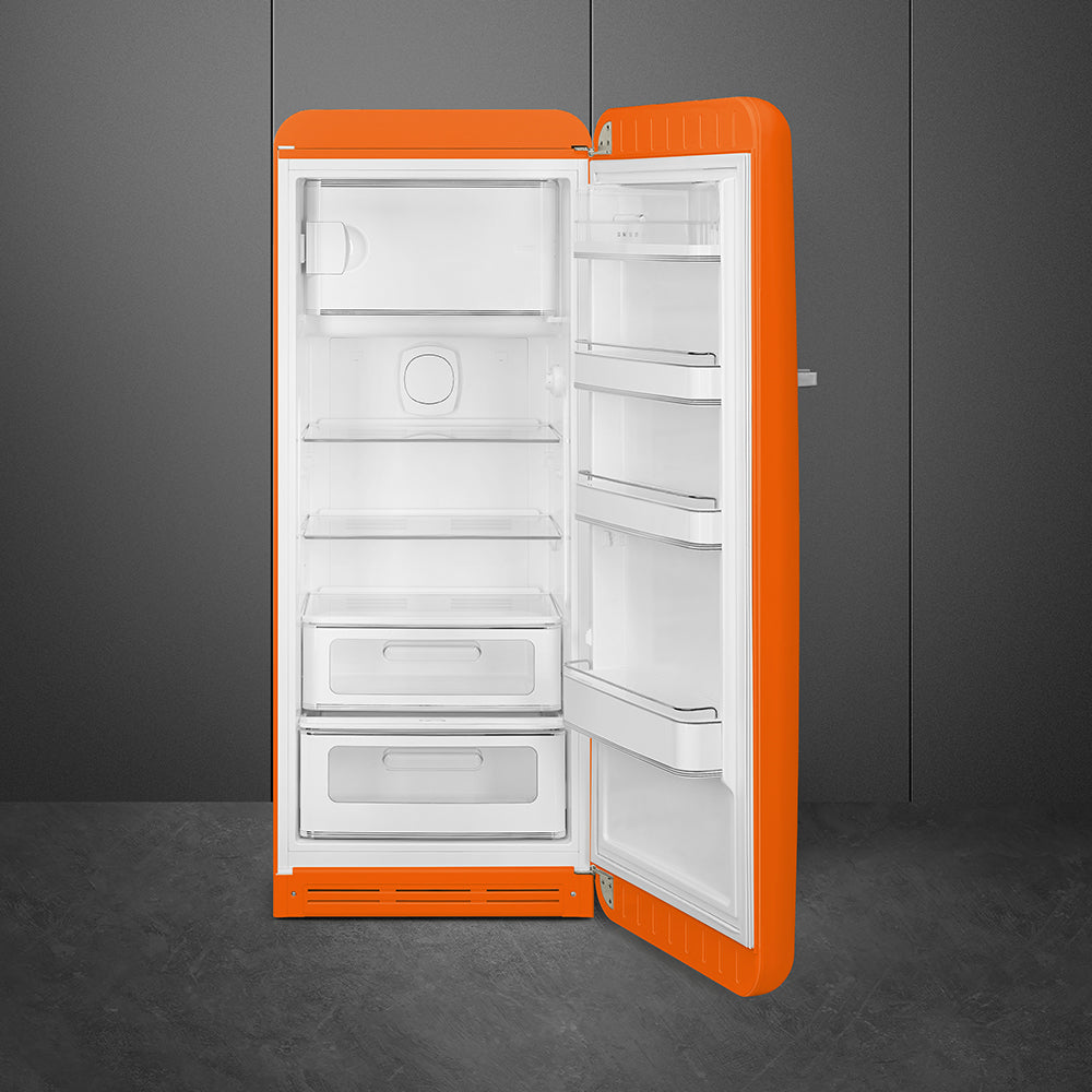 Smeg FAB28ROR6 Retro Fridge with Icebox Right Hand Hinge - Orange