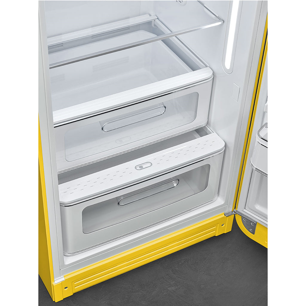 Smeg FAB28RYW6 Retro Fridge with Icebox Right Hand Hinge - Yellow