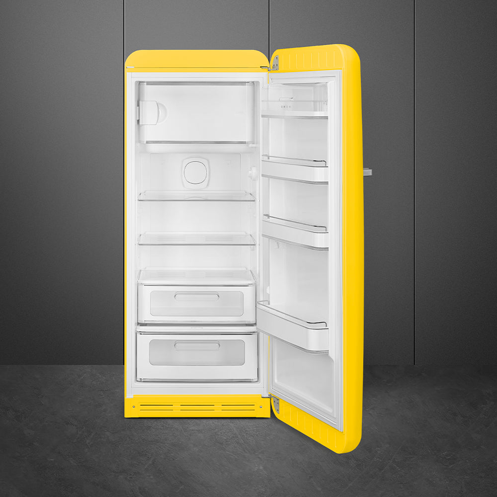 Smeg FAB28RYW6 Retro Fridge with Icebox Right Hand Hinge - Yellow