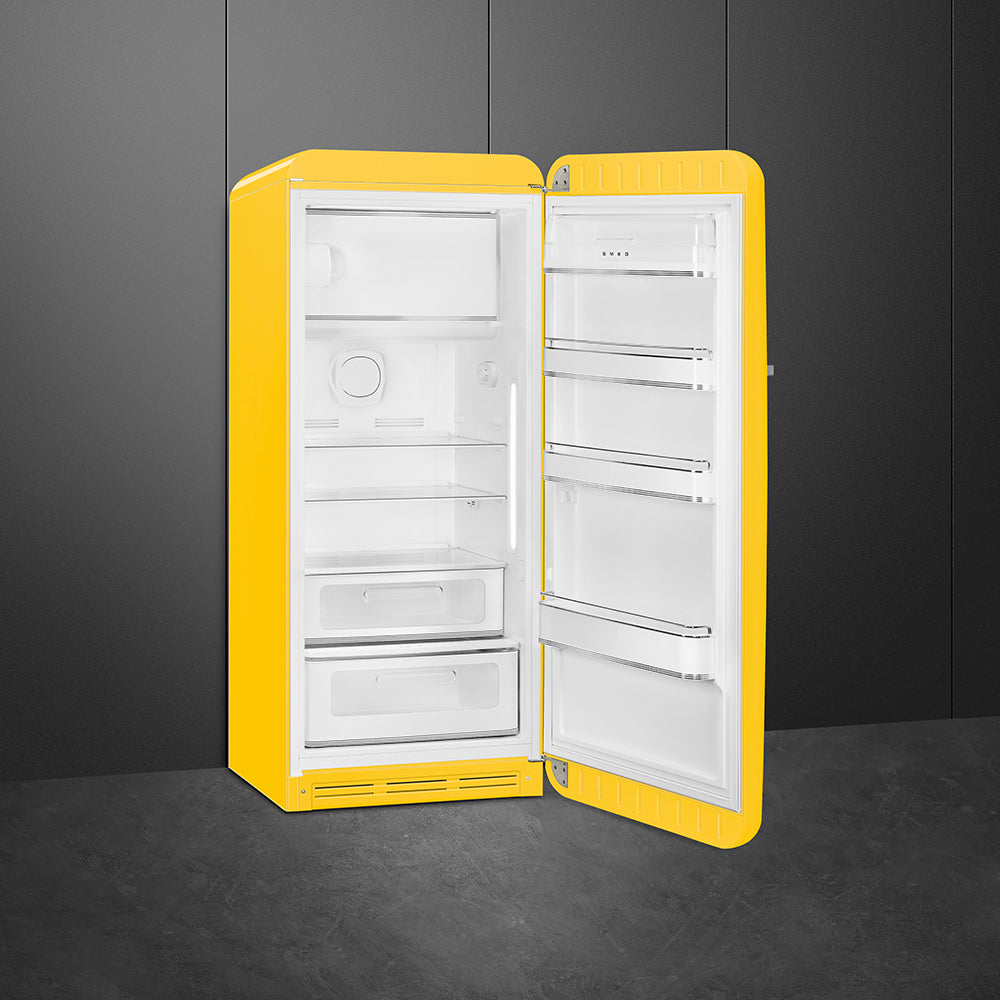 Smeg FAB28RYW6 Retro Fridge with Icebox Right Hand Hinge - Yellow