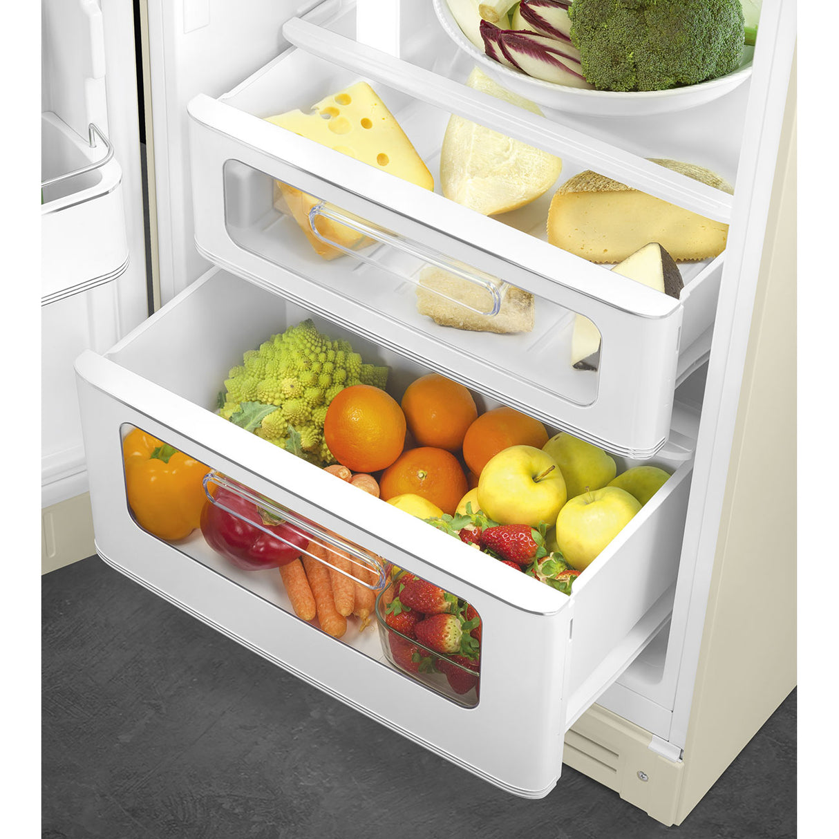 Smeg FAB30LCR6UK Retro Fridge Freezer Left Hand Hinge - Cream