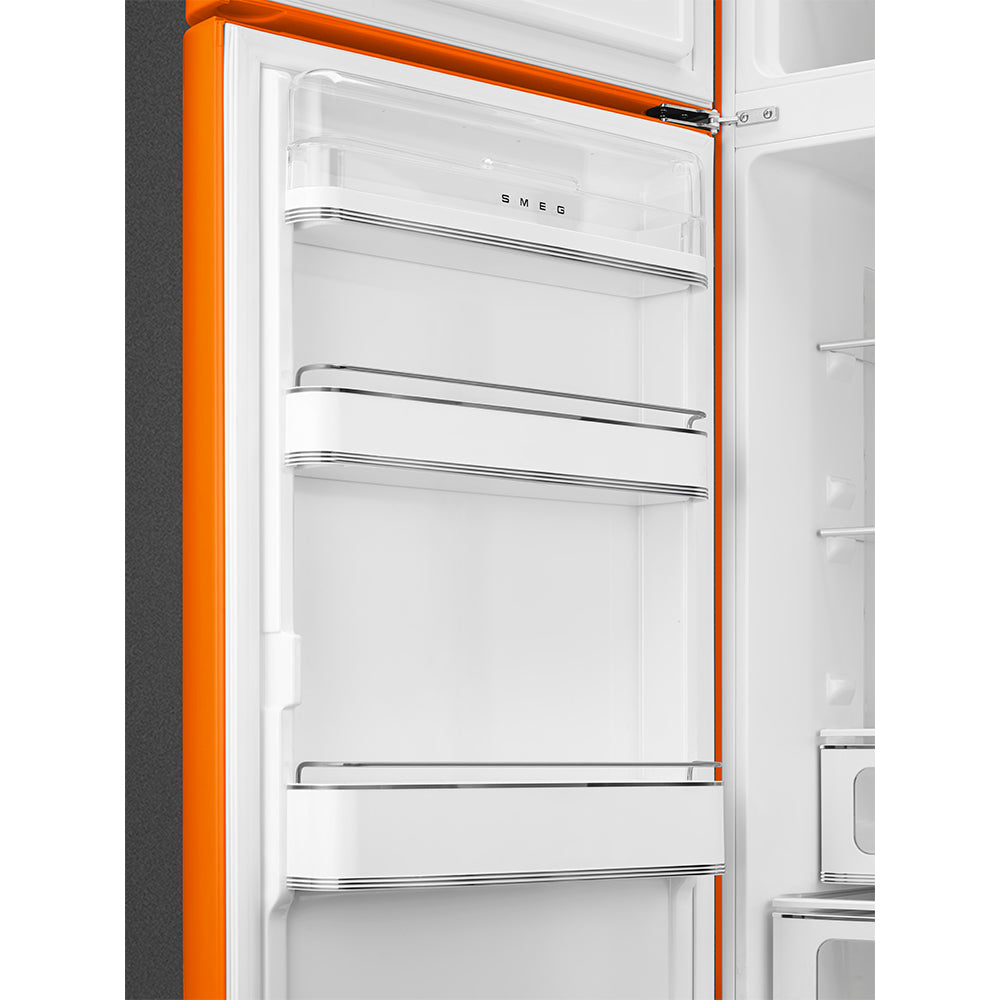 Smeg FAB30LOR6 Retro Fridge Freezer Left Hand Hinge - Orange