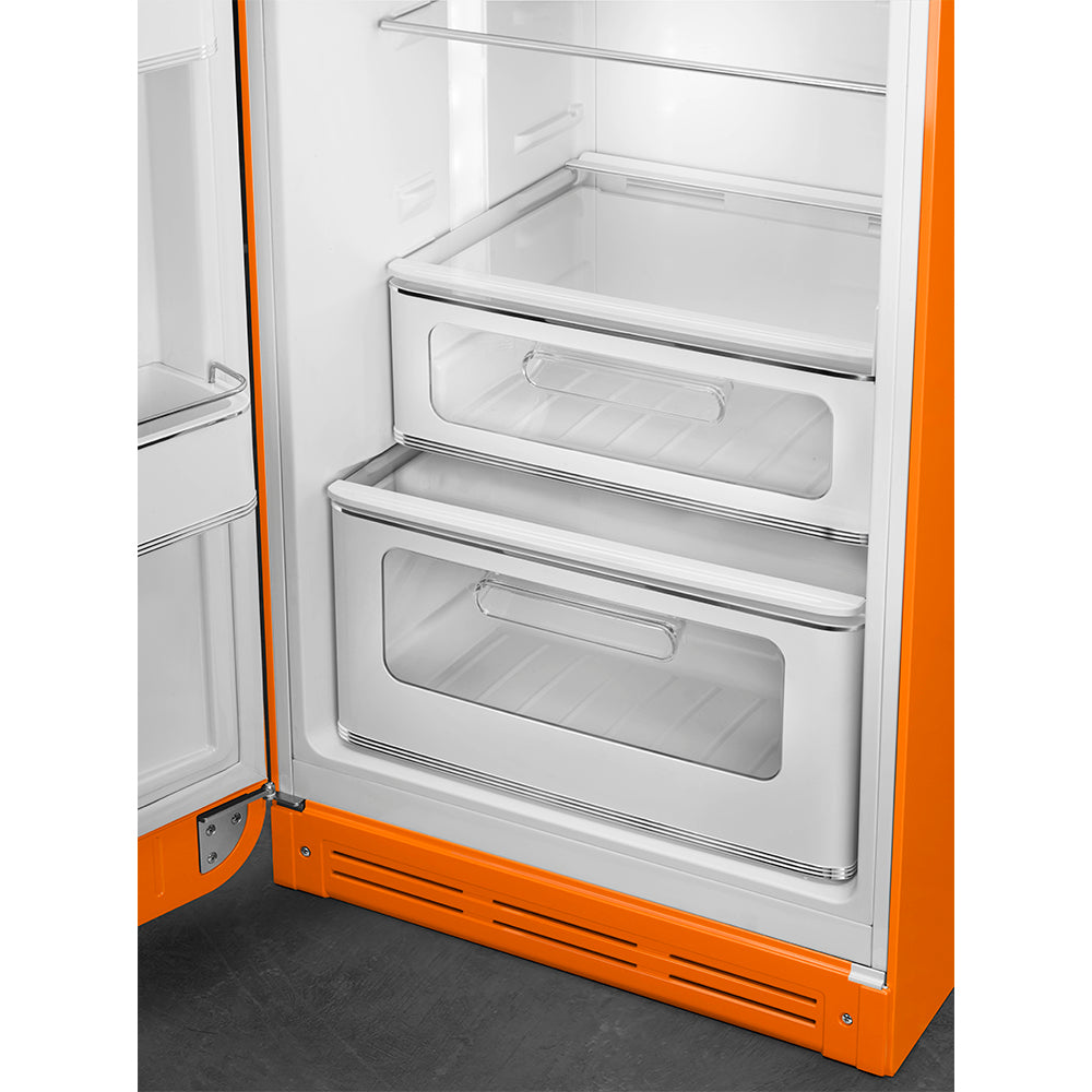 Smeg FAB30LOR6 Retro Fridge Freezer Left Hand Hinge - Orange