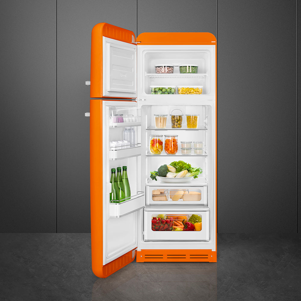 Smeg FAB30LOR6 Retro Fridge Freezer Left Hand Hinge - Orange