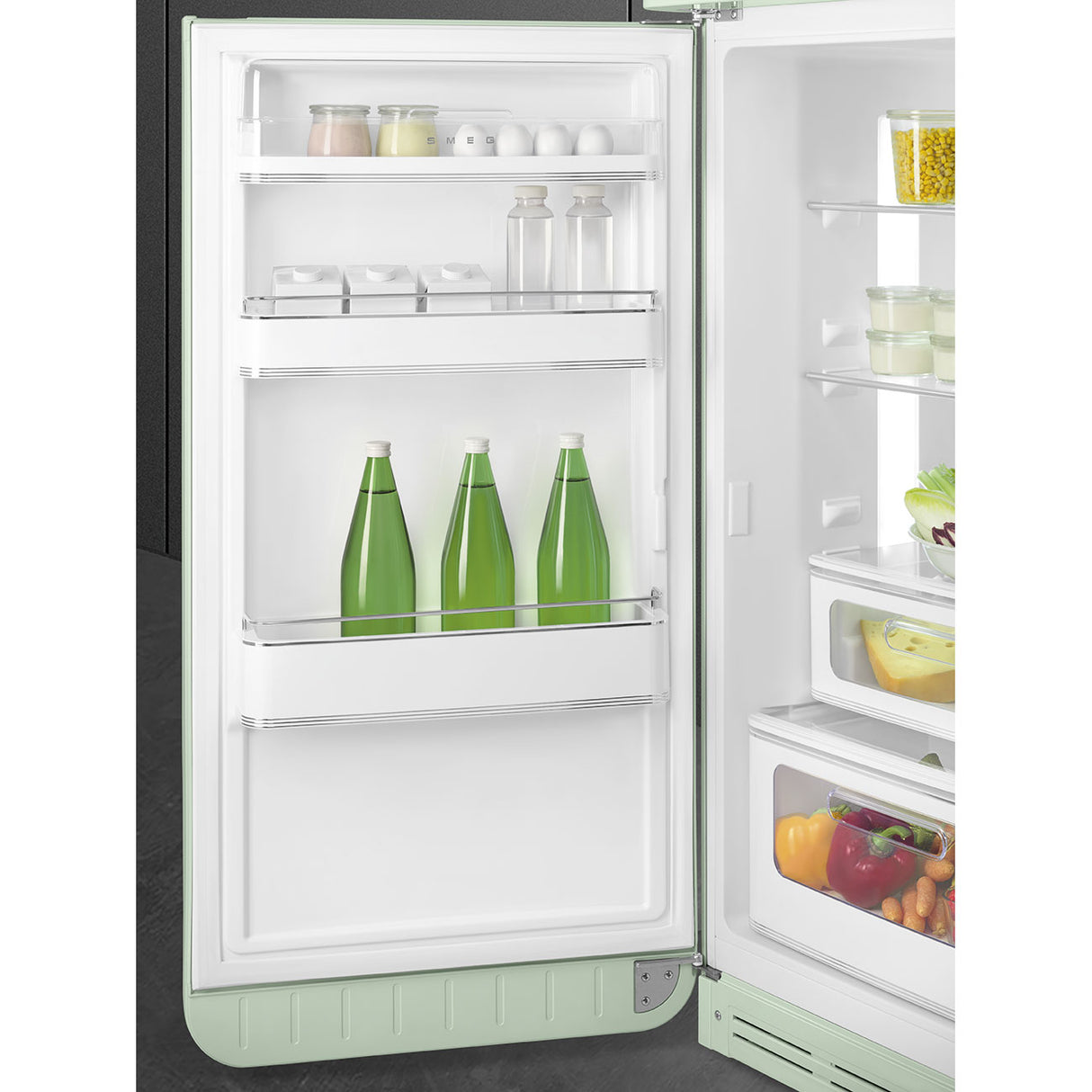 Smeg FAB30LPG6UK Retro Fridge Freezer Left Hand Hinge - Pastel Green