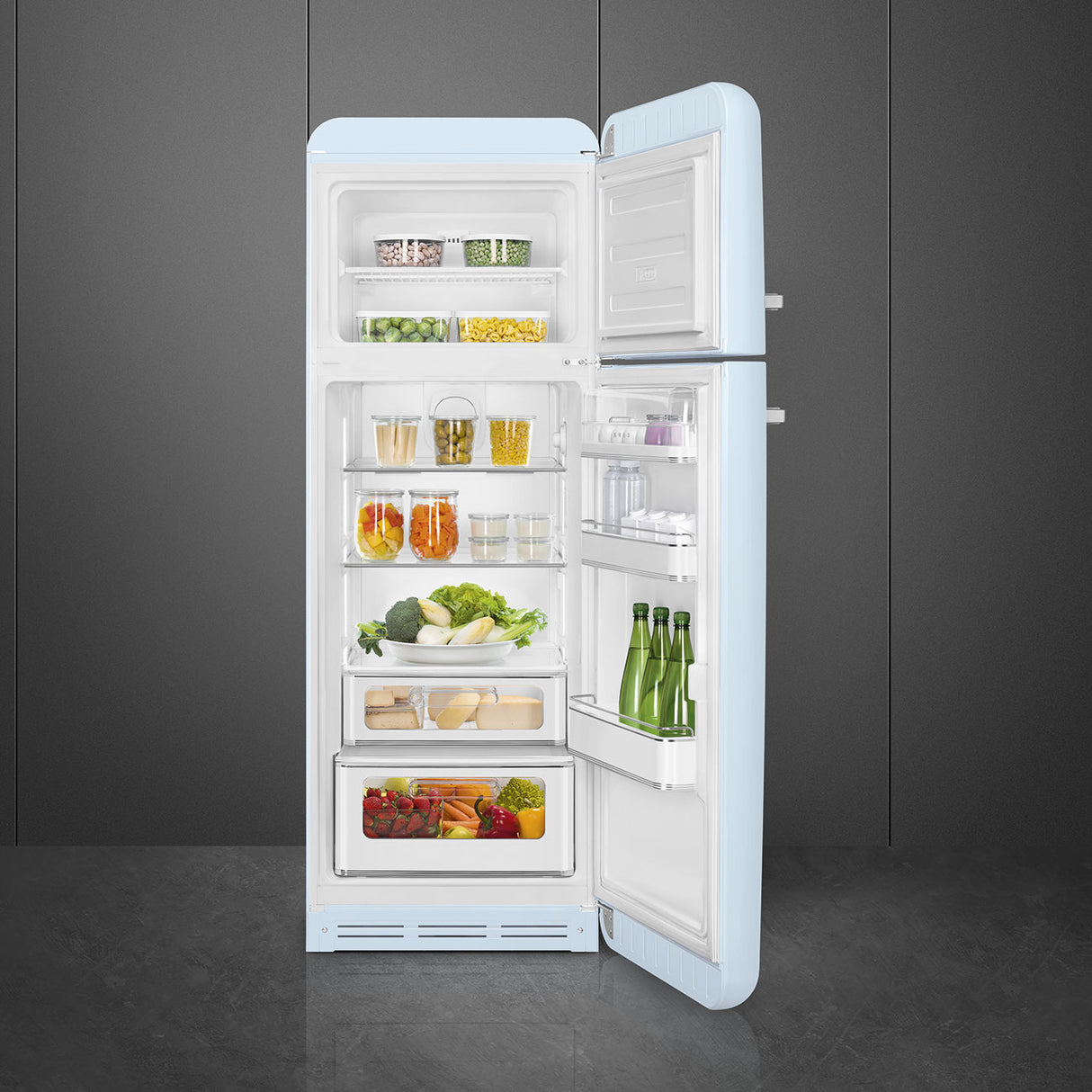 Smeg FAB30RPB6UK Retro Fridge Freezer Right Hand Hinge - Pastel Blue