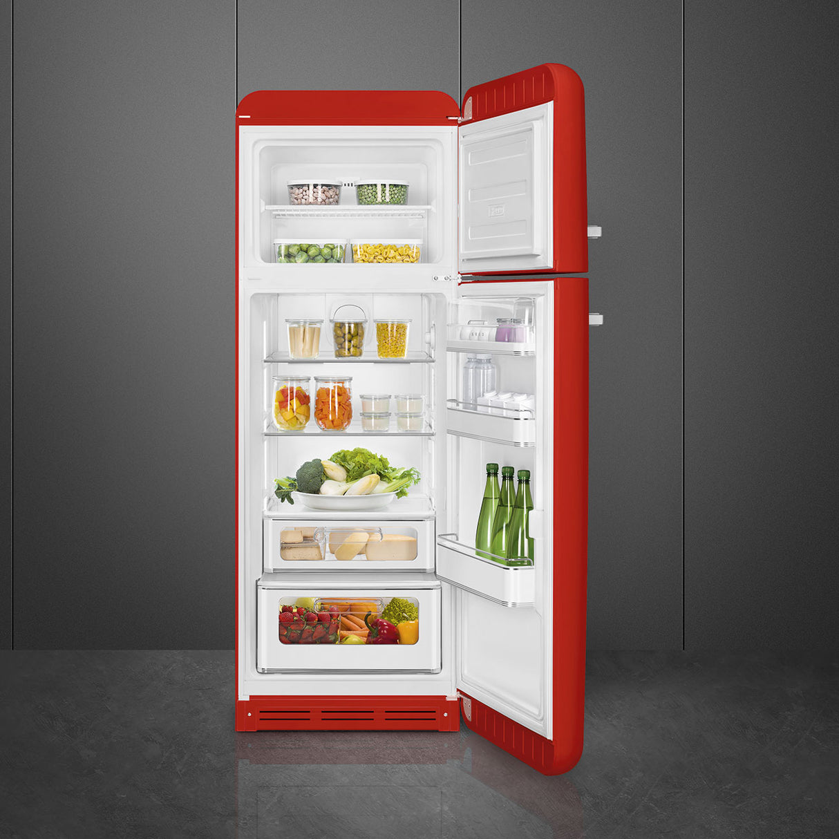 Smeg FAB30RRD6UK Retro Fridge Freezer Right Hand Hinge - Red