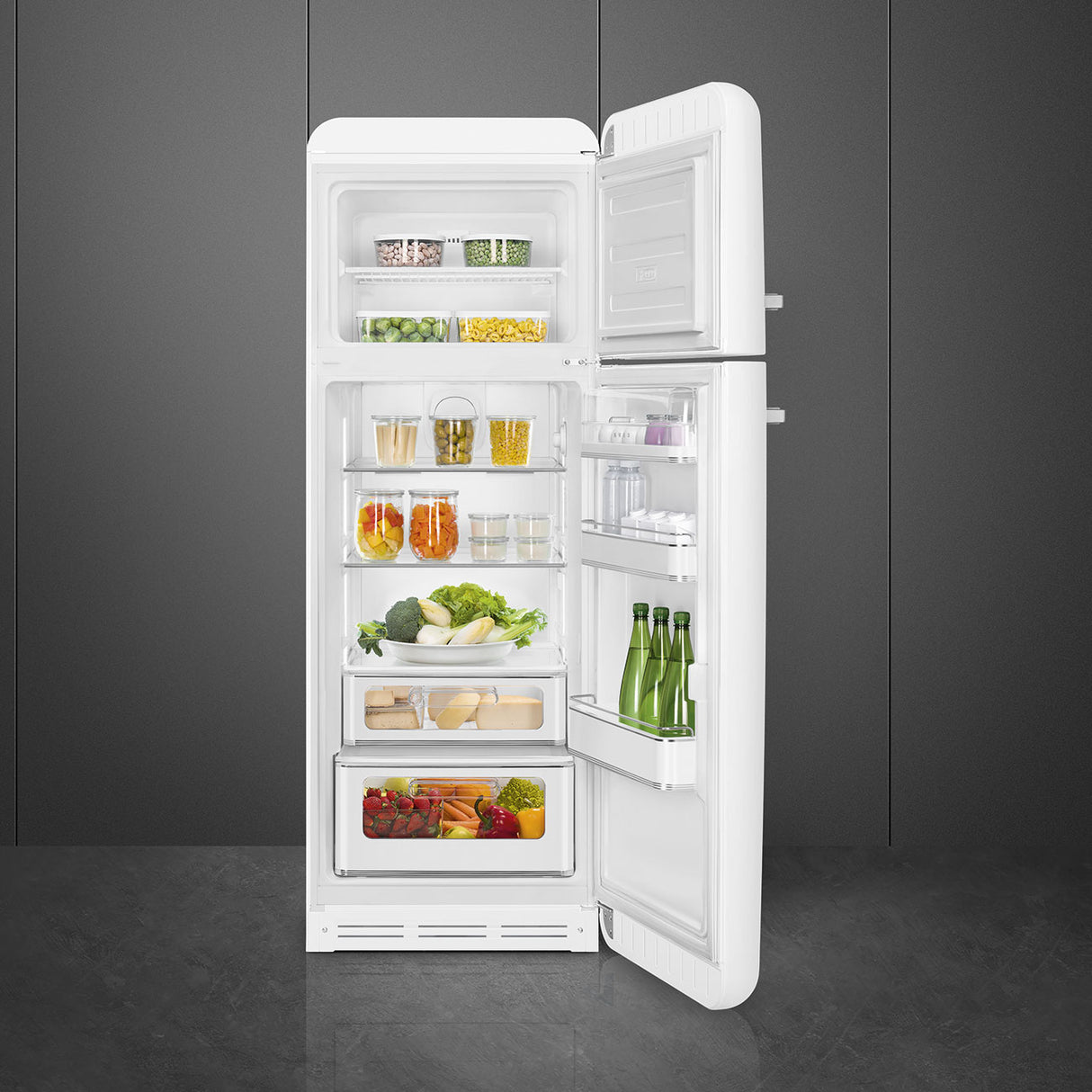 Smeg FAB30RWH6UK Retro Fridge Freezer Right Hand Hinge - White