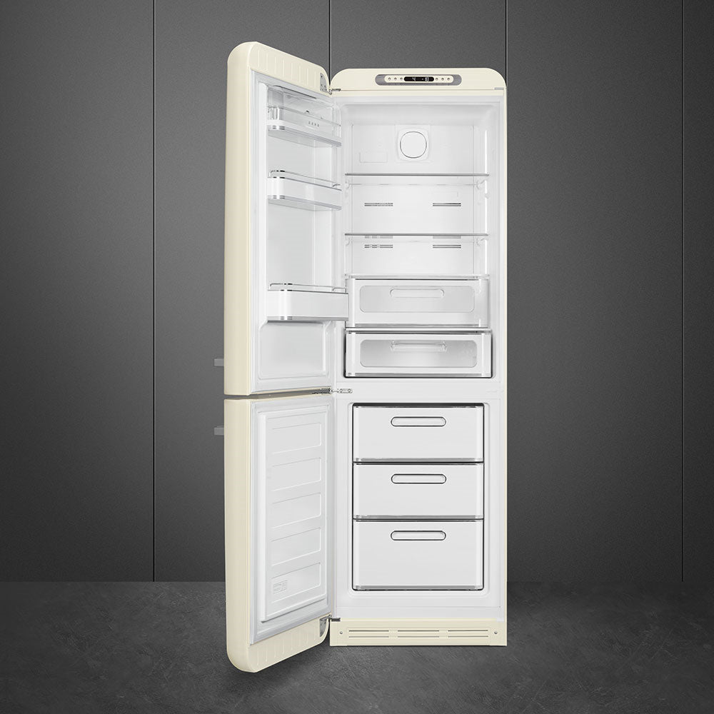 Smeg FAB32LCR6UK Retro Fridge Freezer Left Hand Hinge - Cream