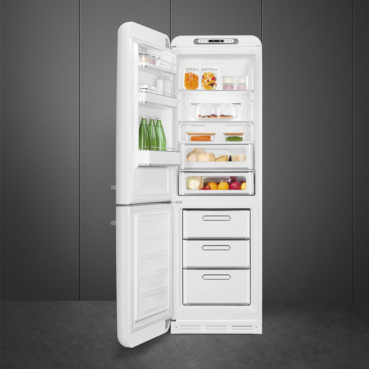 Smeg FAB32LWH6UK Retro Fridge Freezer Left Hand Hinge - White
