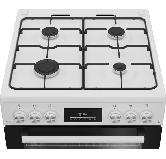 Beko FDG6231CW 60cm Double Oven Gas Cooker - White