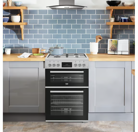 Beko FDG6231CW 60cm Double Oven Gas Cooker - White