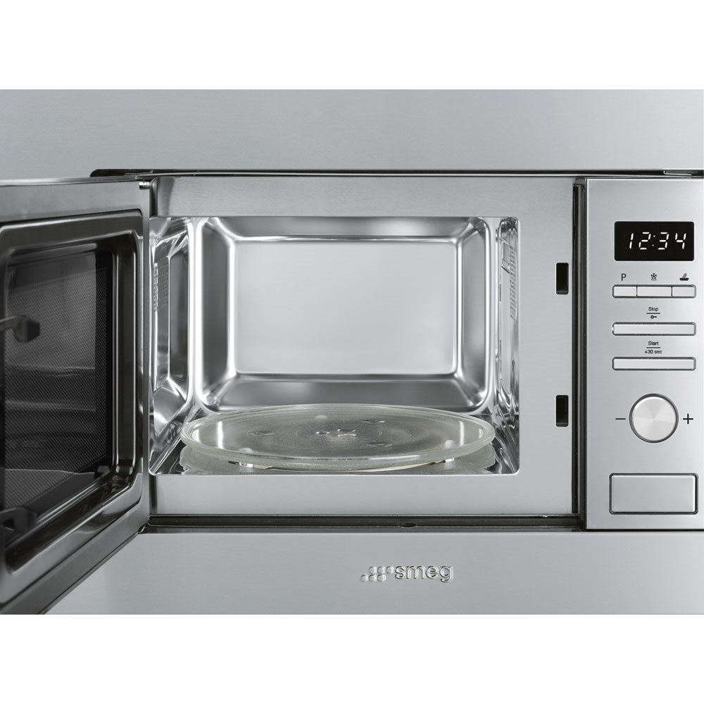 Smeg FMI017X 17 Litre Built In Microwave with Grill in Stainless Steel