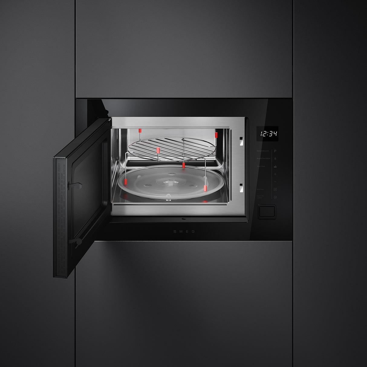 Smeg FMI225BI Built-In Microwave Oven - Black