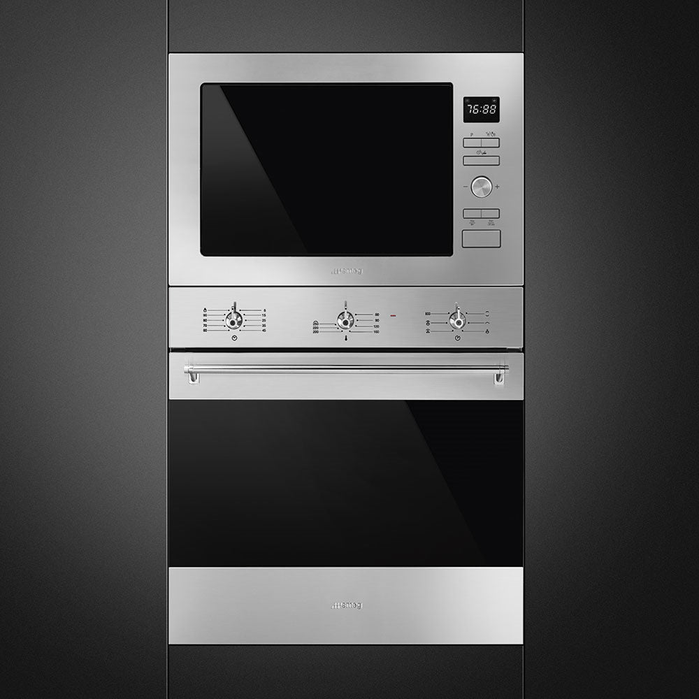 Smeg FMI425X Cucina 25 Litre Built In Microwave with Grill in Stainless Steel