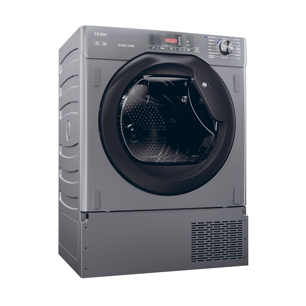 Haier HDB4 H7A2TBERX80 Series 4 7kg A++ Rated Integrated Tumble Dryer - Graphite