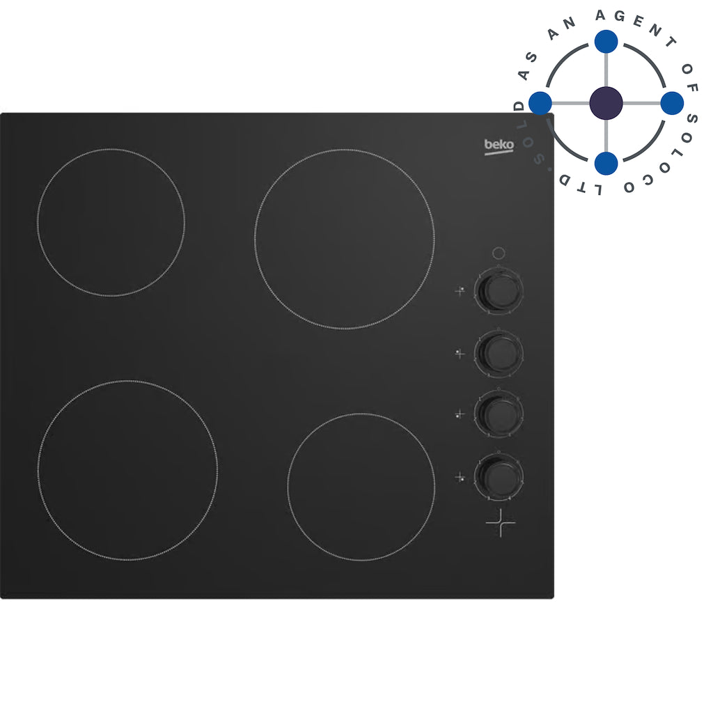 Beko HIC64102 60cm Ceramic Hob with Side Knob Controls - Black