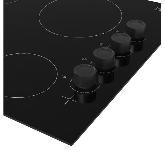 Beko HIC64102 60cm Ceramic Hob with Side Knob Controls - Black