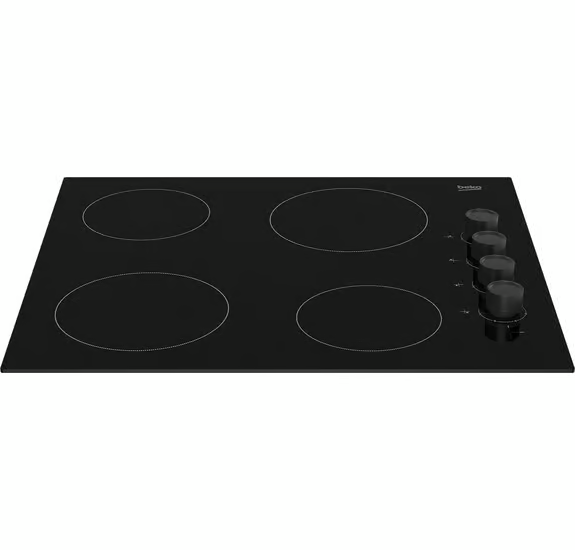 Beko HIC64102 60cm Ceramic Hob with Side Knob Controls - Black