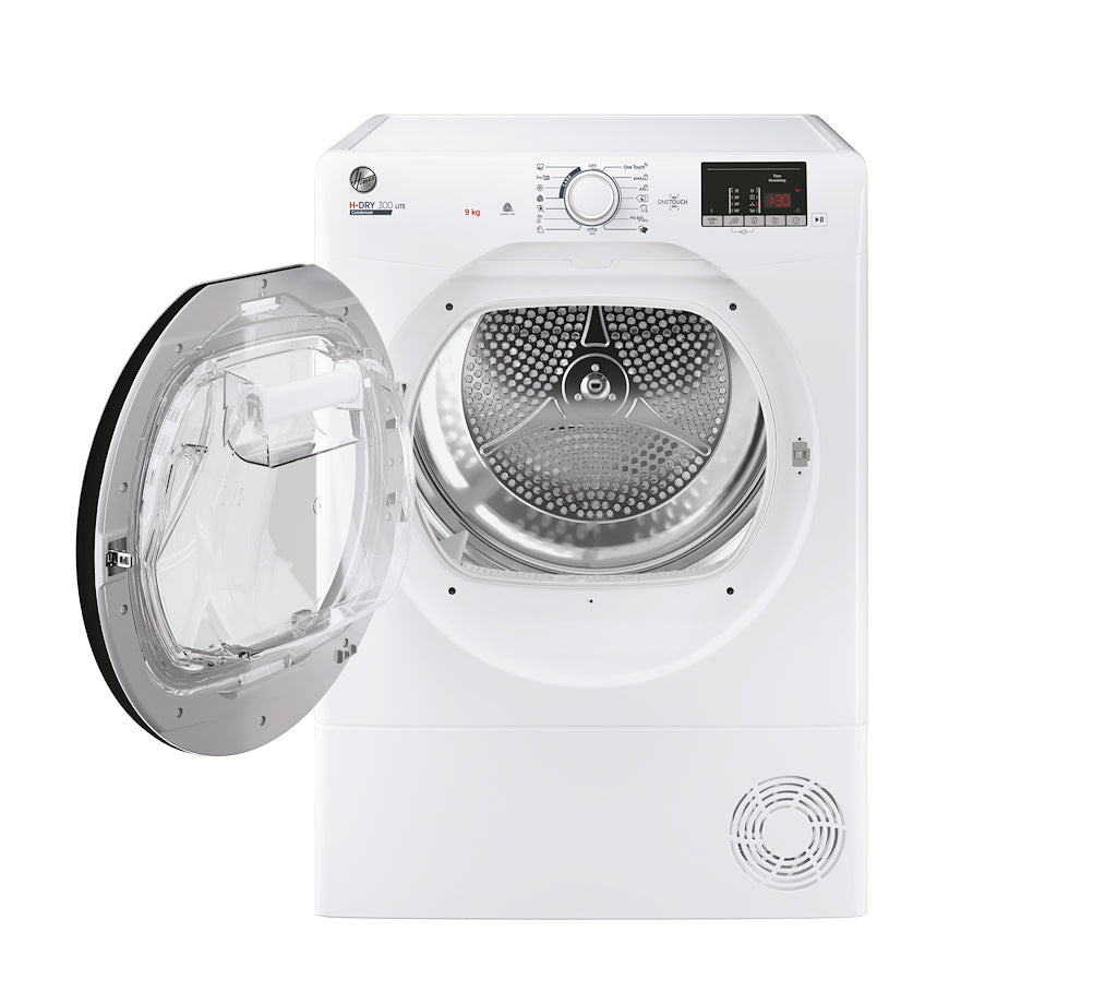 Hoover HLE C9DE-80 H-Dry 300 9kg Condenser Tumble Dryer with Aquavision - B Energy Rated - White
