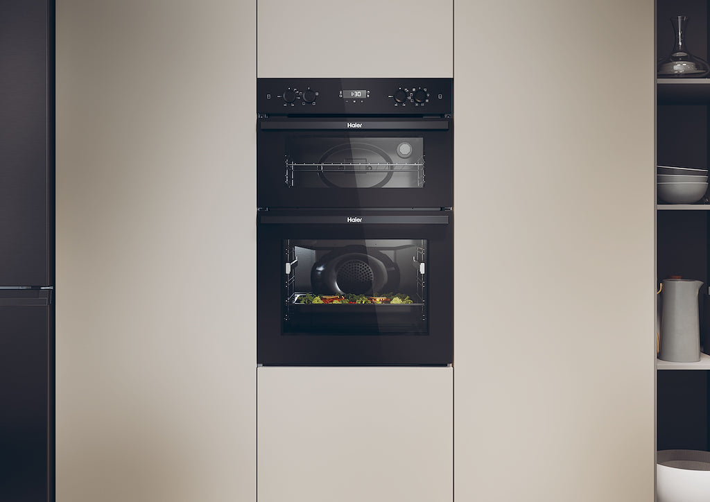 Haier HWO9M2M5B 90cm Built-In Double Oven - Black