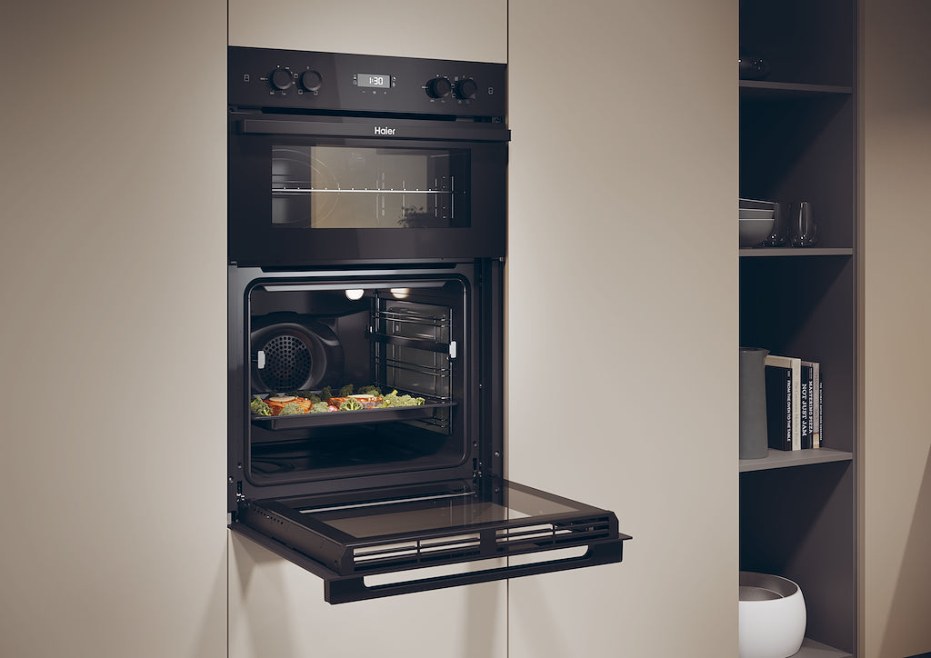 Haier HWO9M2M5B 90cm Built-In Double Oven - Black
