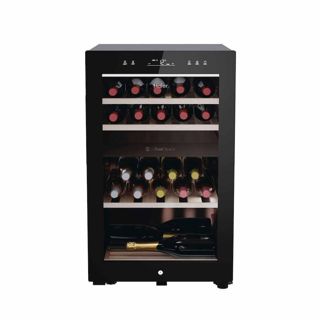 Haier HWS42GDAU1 42 Bottle Dual Zone Wine Cooler - Black