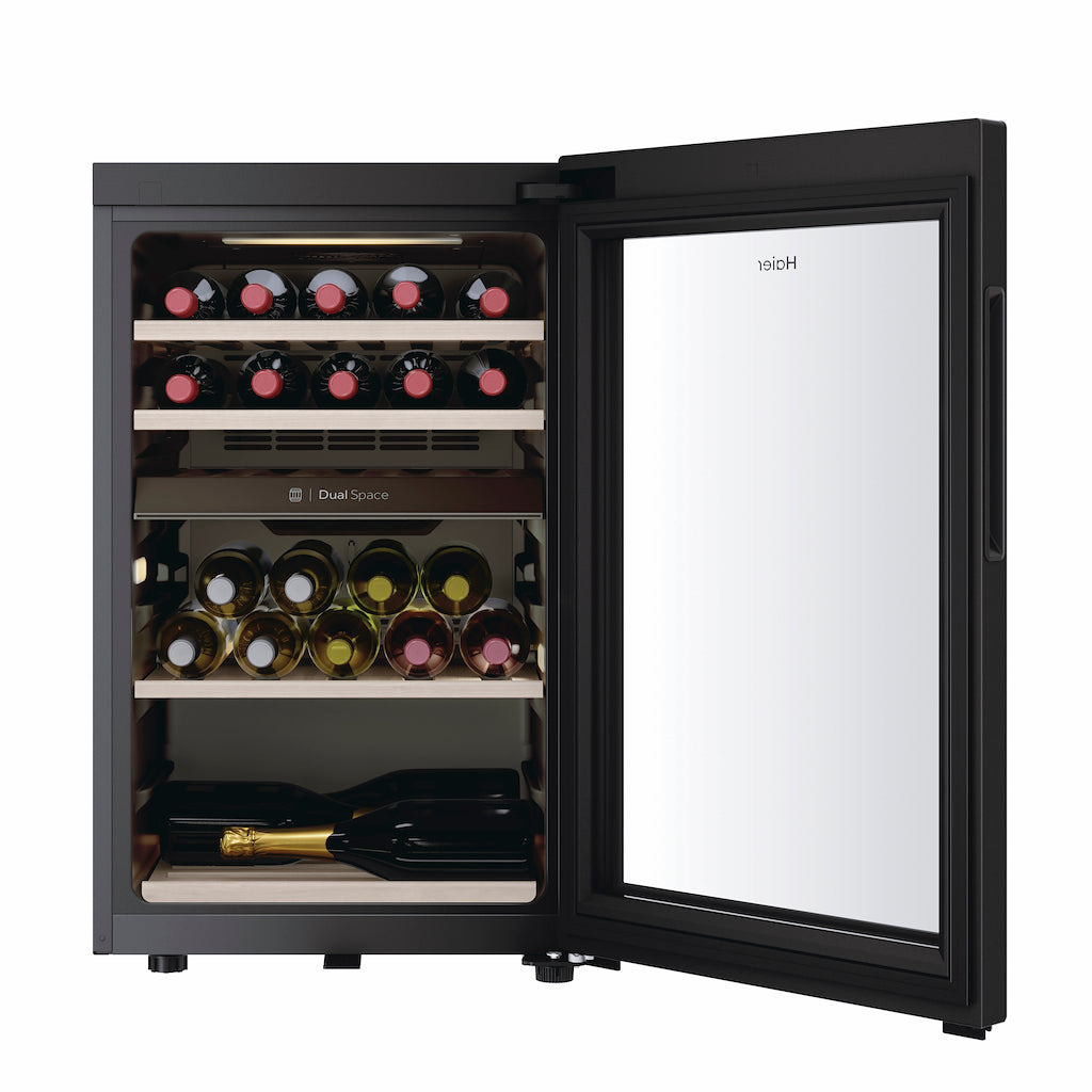 Haier HWS42GDAU1 42 Bottle Dual Zone Wine Cooler - Black