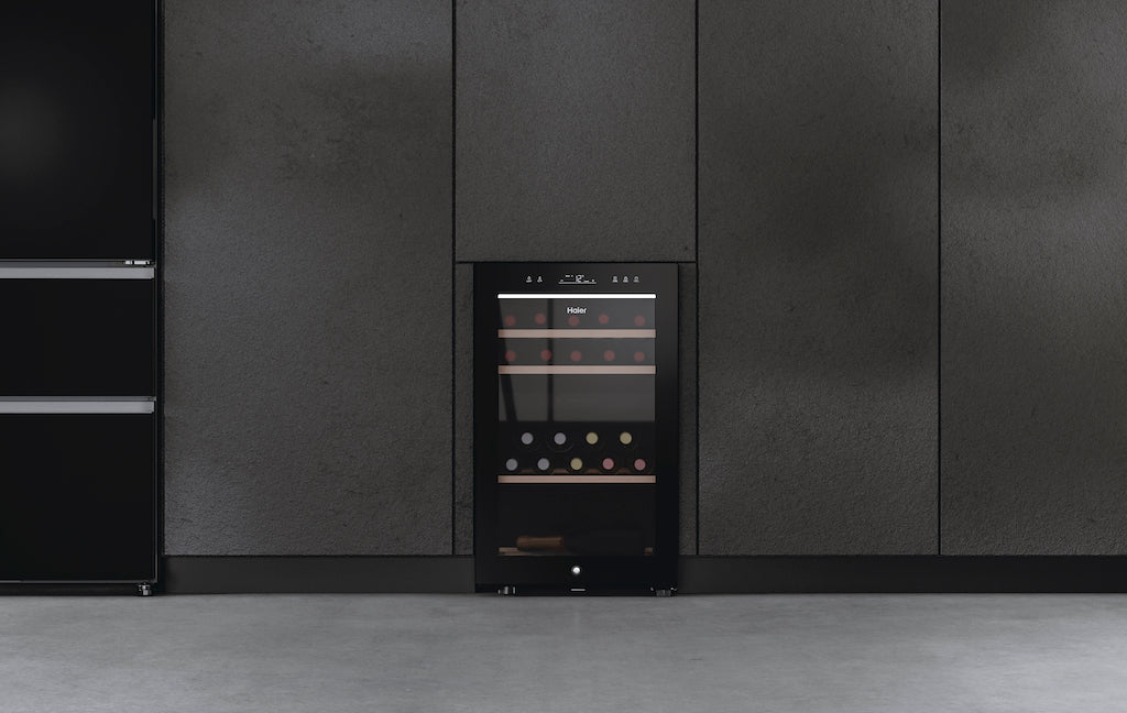Haier HWS42GDAU1 42 Bottle Dual Zone Wine Cooler - Black