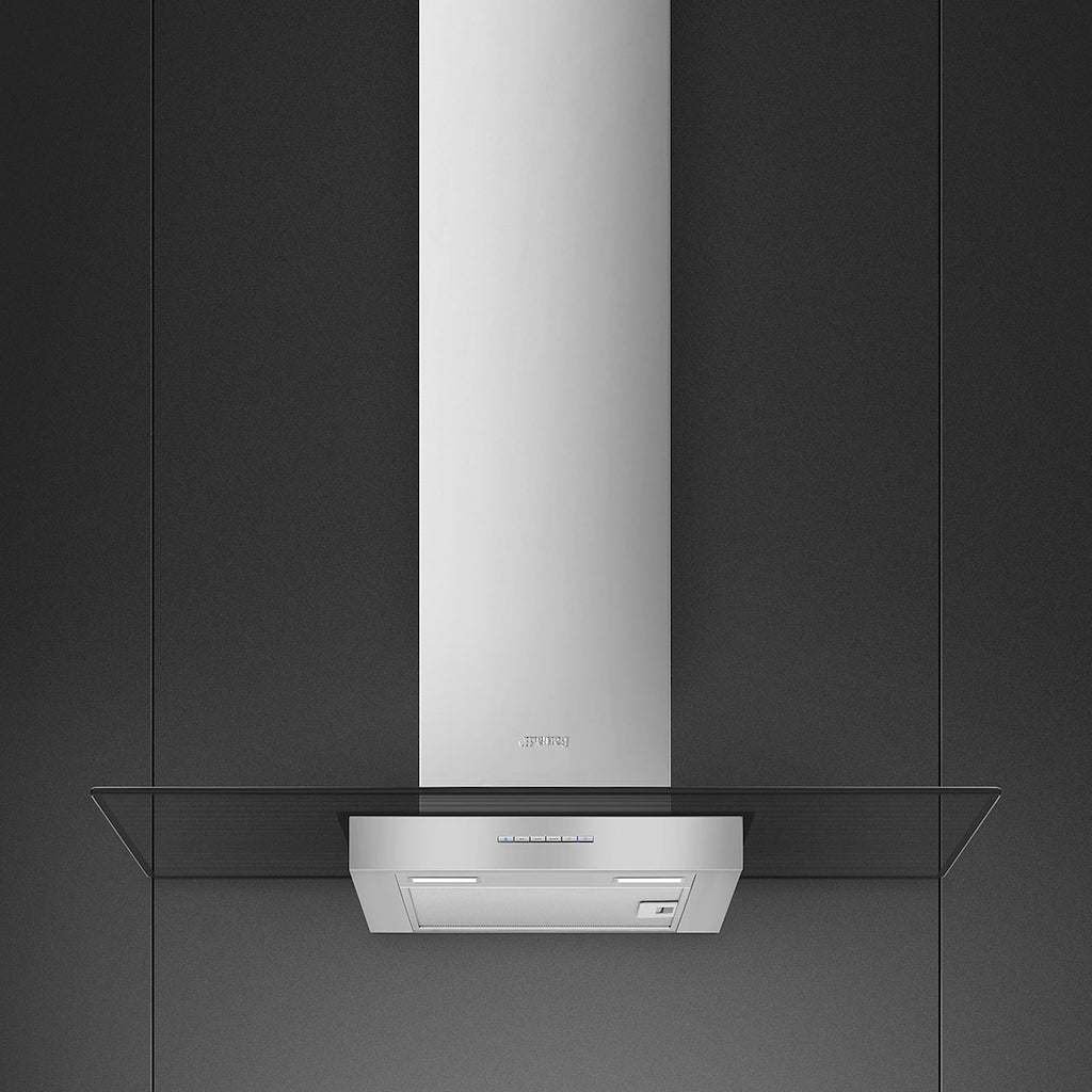 Smeg KBT900VE 90cm Chimney Hood, Stainless Steel & Glass
