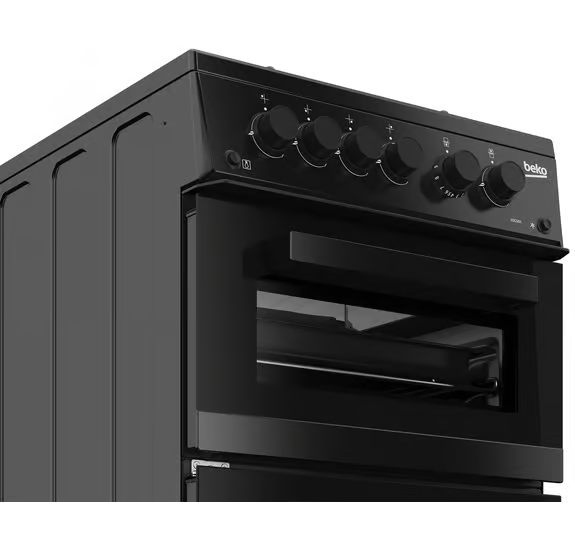 Beko KDG583K 50cm Freestanding Gas Twin Cavity Cooker - Black