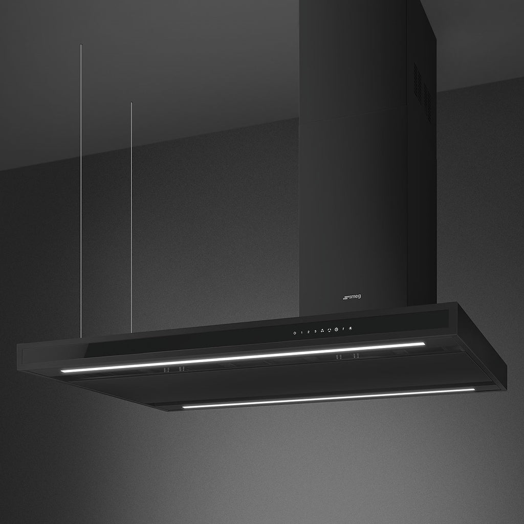 Smeg KLTI12L4MB 120cm Island Cooker Hood, Matt Black