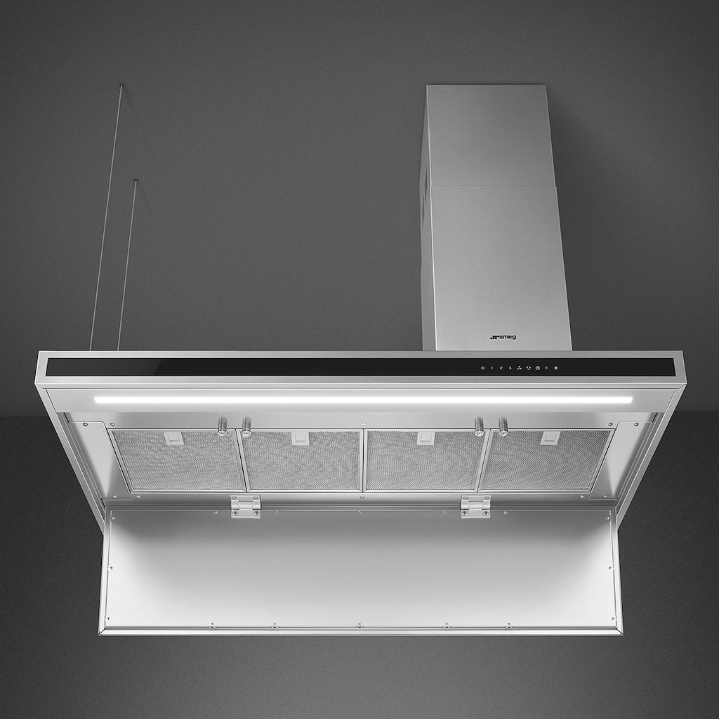 Smeg KLTI12L4X 120cm Alta Island Hood in Stainless Steel Auto Vent 2.0