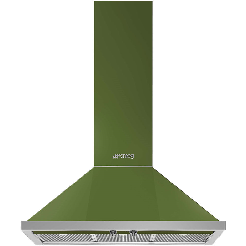 Smeg KPF9OG 90cm Portofino Chimney Hood, Olive Green