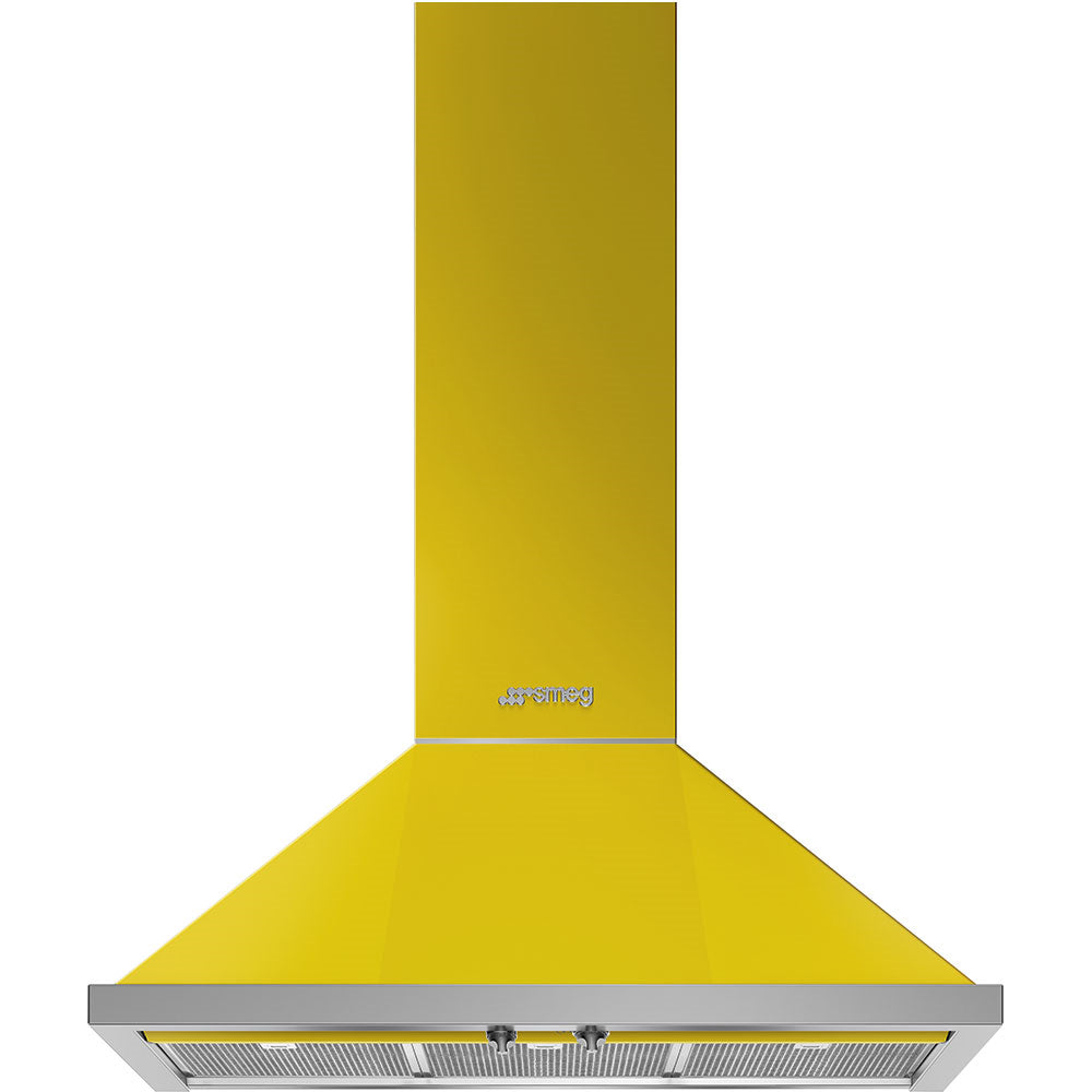 Smeg KPF9YW 90cm Portofino Chimney Hood, Yellow