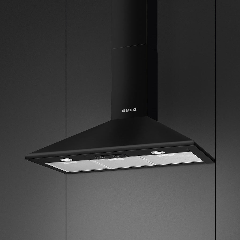 Smeg KSED95NEE 90cm Chimney Hood, Black