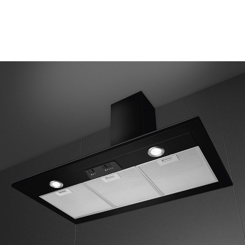Smeg KSED95NEE 90cm Chimney Hood, Black