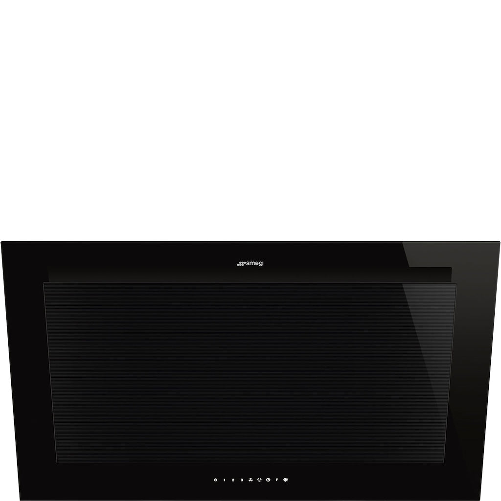 Smeg KV194B3 90cm Linea Angled Chimney Auto Vent 2.0 Hood , Black