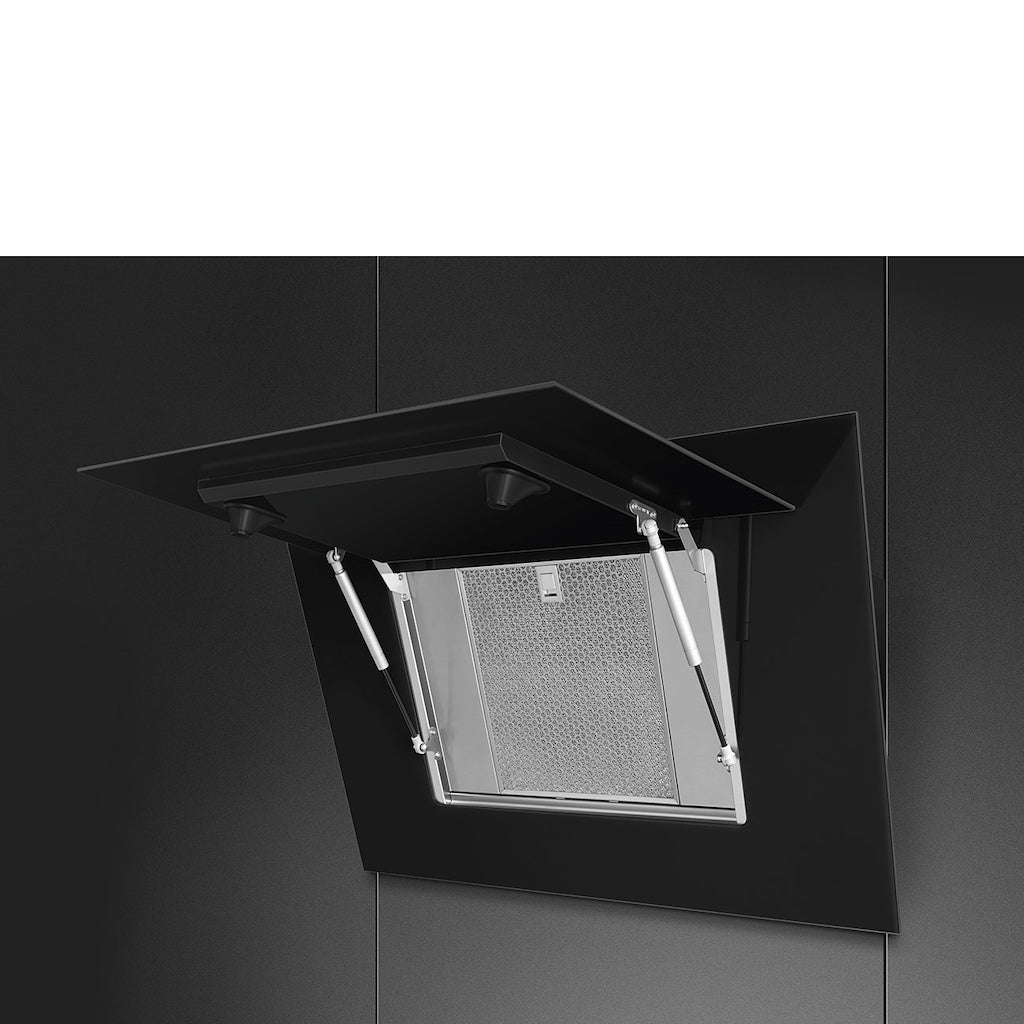 Smeg KV194B3 90cm Linea Angled Chimney Auto Vent 2.0 Hood , Black