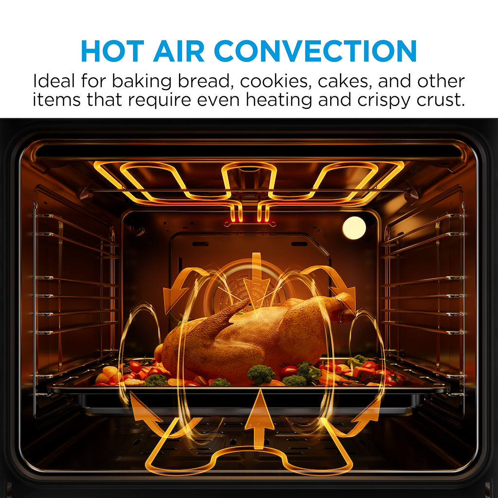 Midea Xpress Fry MBO65M90D2C-BK Multifunction Built-In Single Oven with Catalytic Liners - Black - A+ Rated