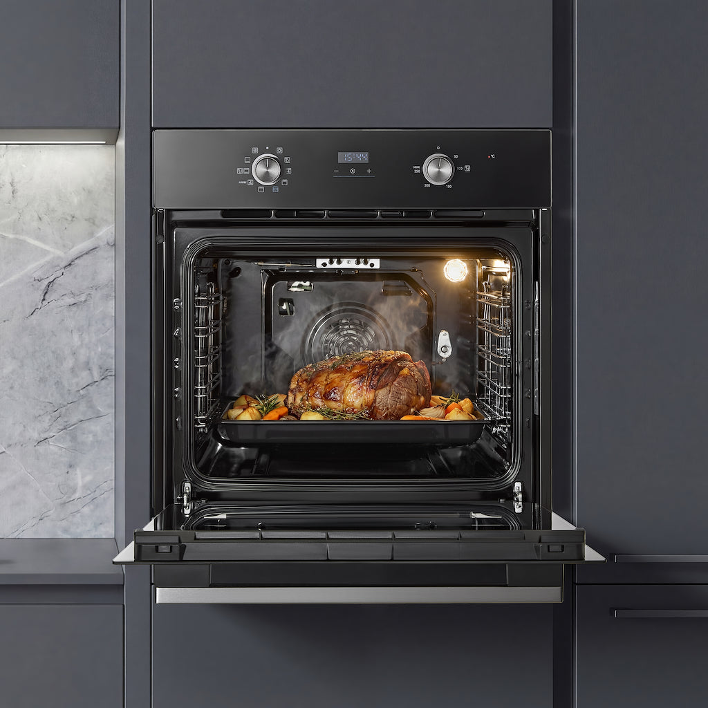Midea Xpress Fry MBO65M90D2C-BK Multifunction Built-In Single Oven with Catalytic Liners - Black - A+ Rated