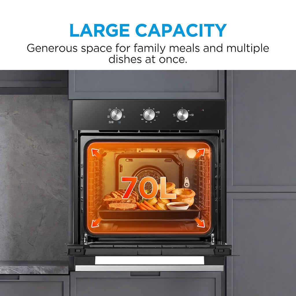 Midea Xpress MBO65M90M1-BK Fan Built-In Single Oven - Black - A Rated