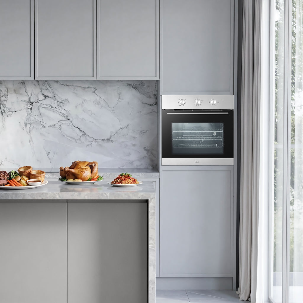Midea Xpress MBO65M90M1-SS Fan Built-In Single Oven - Stainless Steel - A Rated