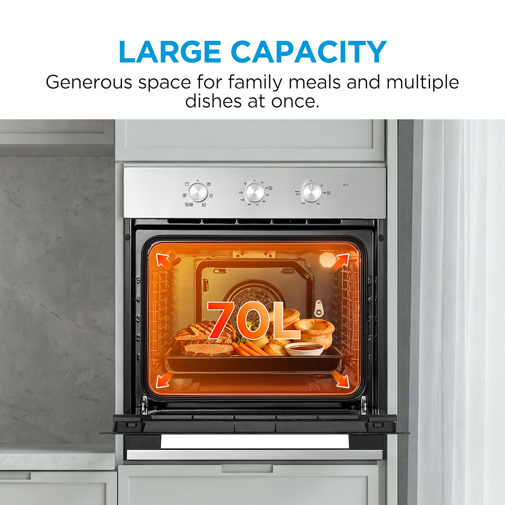 Midea Xpress MBO65M90M1-SS Fan Built-In Single Oven - Stainless Steel - A Rated