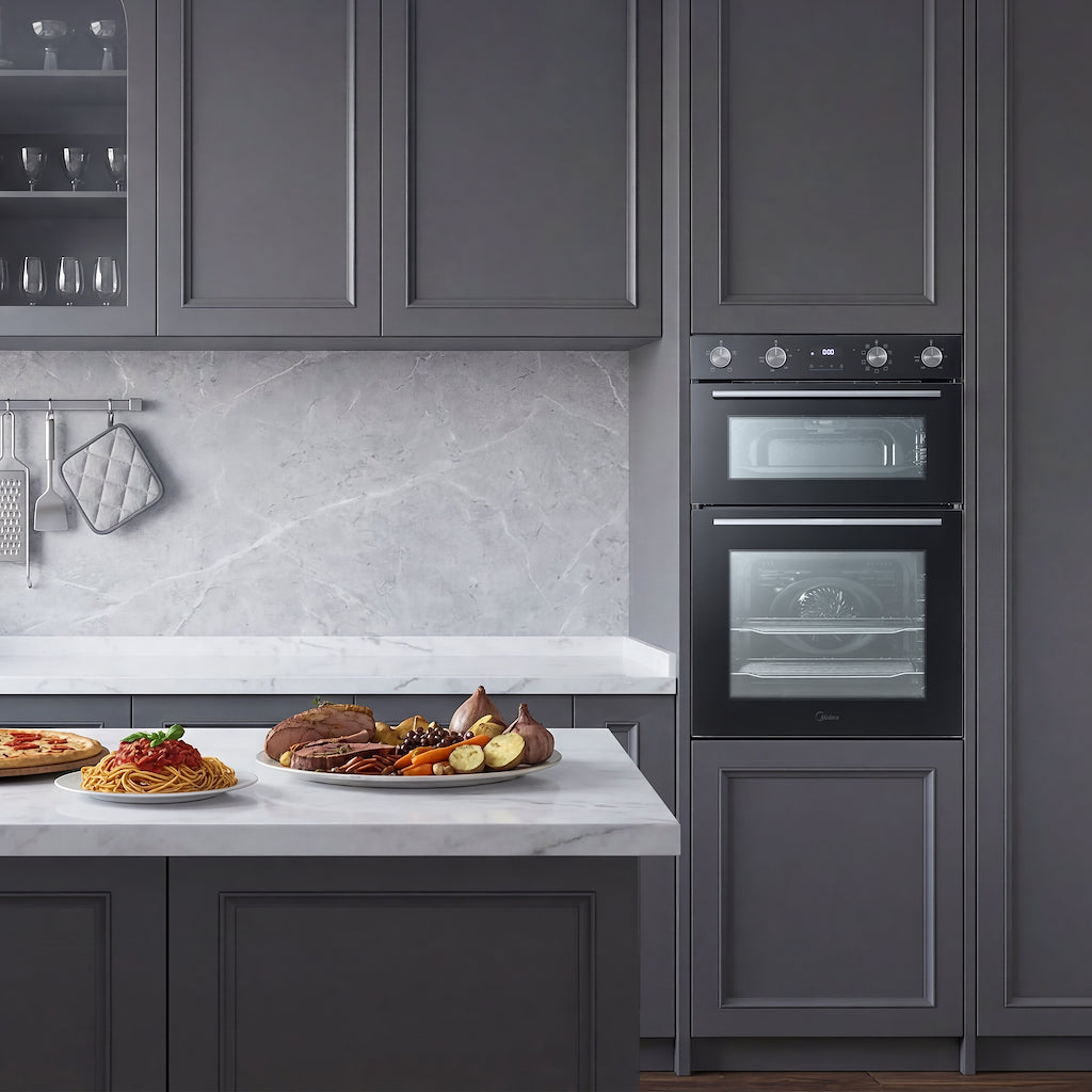 Midea MBOD70M30D0-BK Multifunction Built-In Double Oven - Black - AA Rated