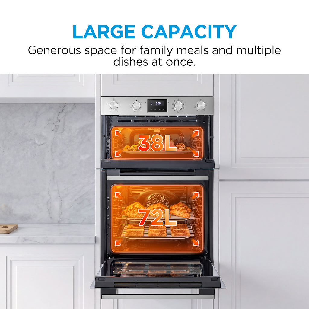 Midea MBOD70M30D0-SS Multifunction Built-In Double Oven - Stainless Steel - AA Rated