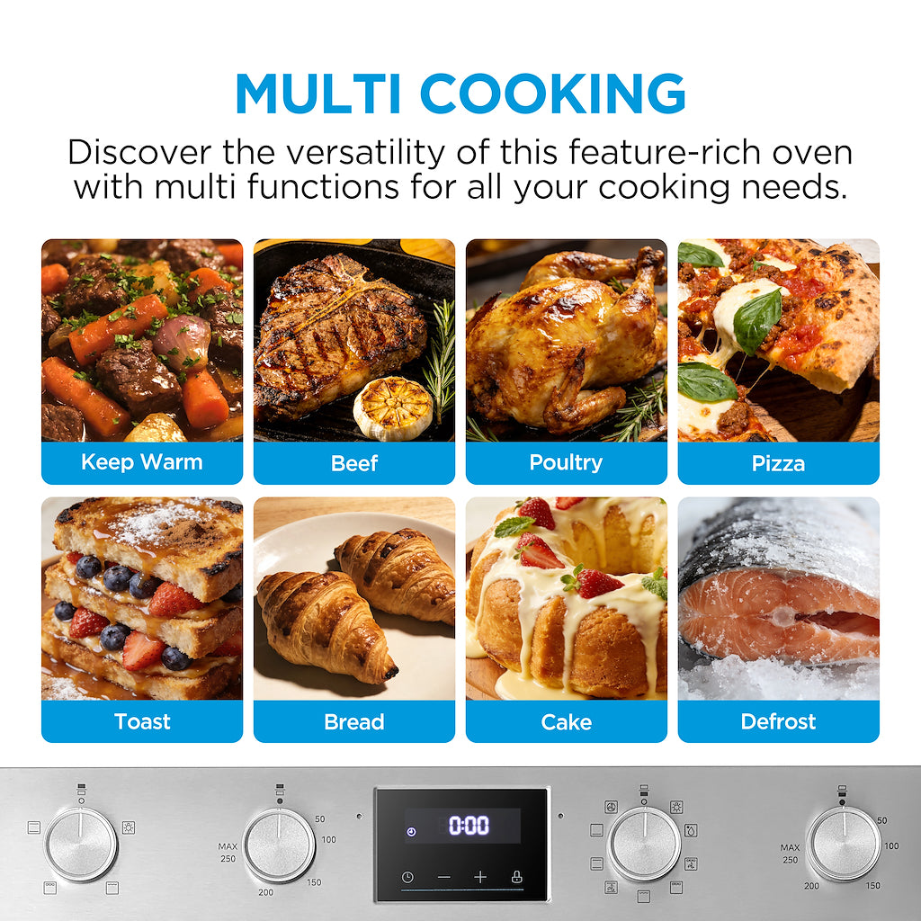 Midea MBOD70M30D0-SS Multifunction Built-In Double Oven - Stainless Steel - AA Rated